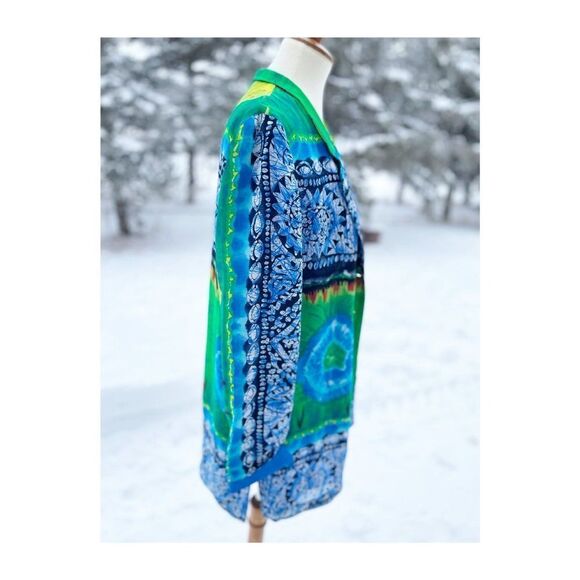 80s Platinum by Dorothy Schoelen Pop Art Chiffon Jacket Blazer Mixed Print Neon - Picture 12 of 13